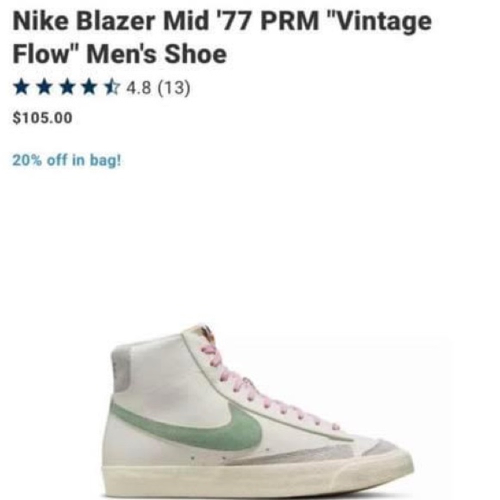 Men’s Nike Blazers mid 77 PRM vintage flow size 10.5